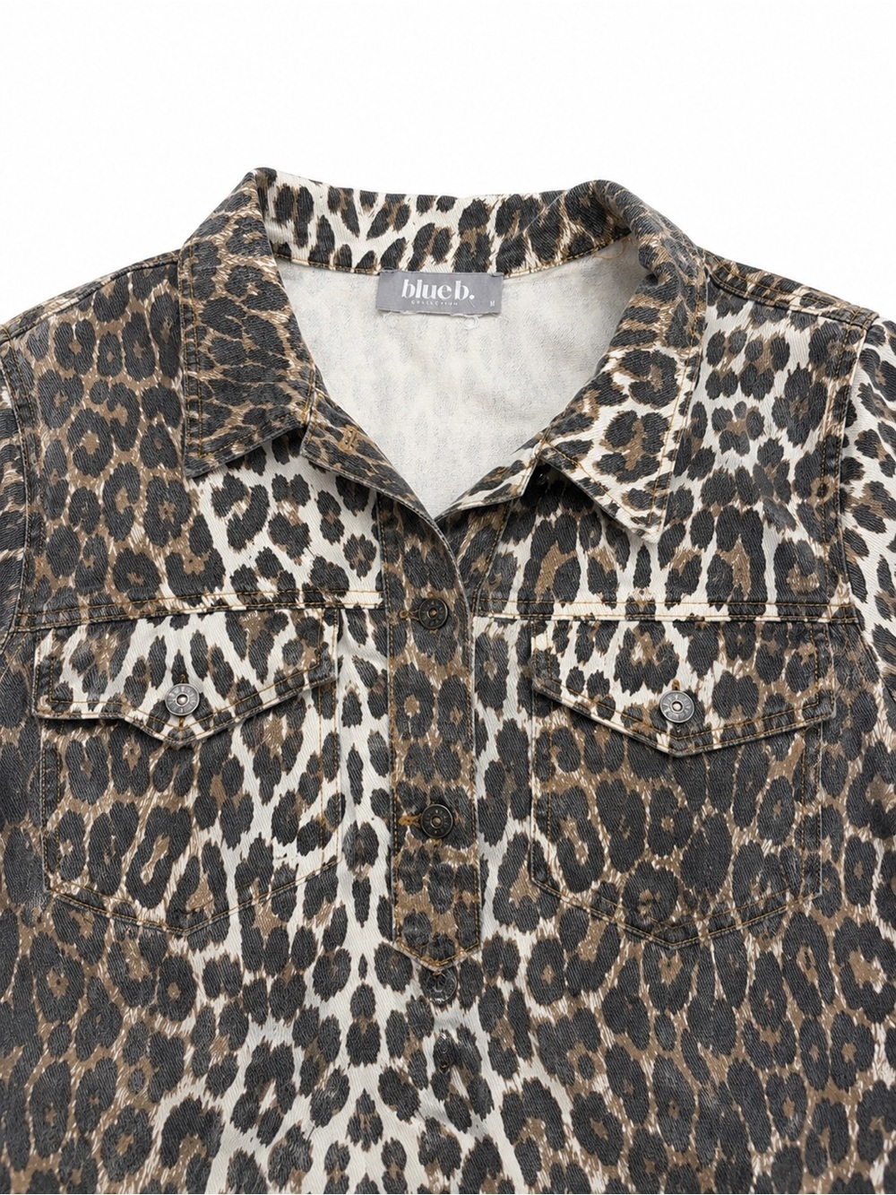 Leopard Print Short Sleeve Midi Dress - Taupe/Gray - Picture 3 of 4